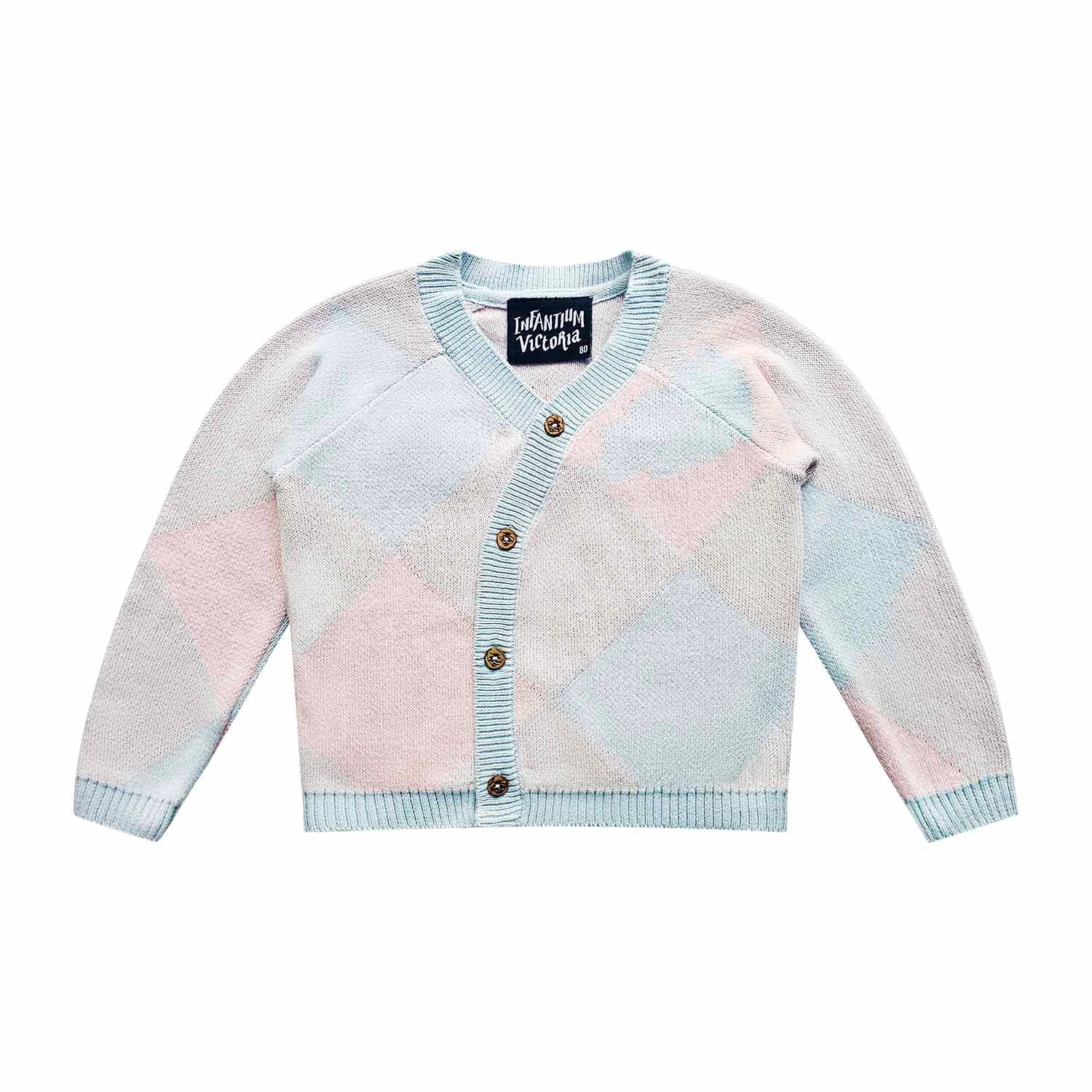 Baby Cardigan in Baby Blue and Pink - Image 3