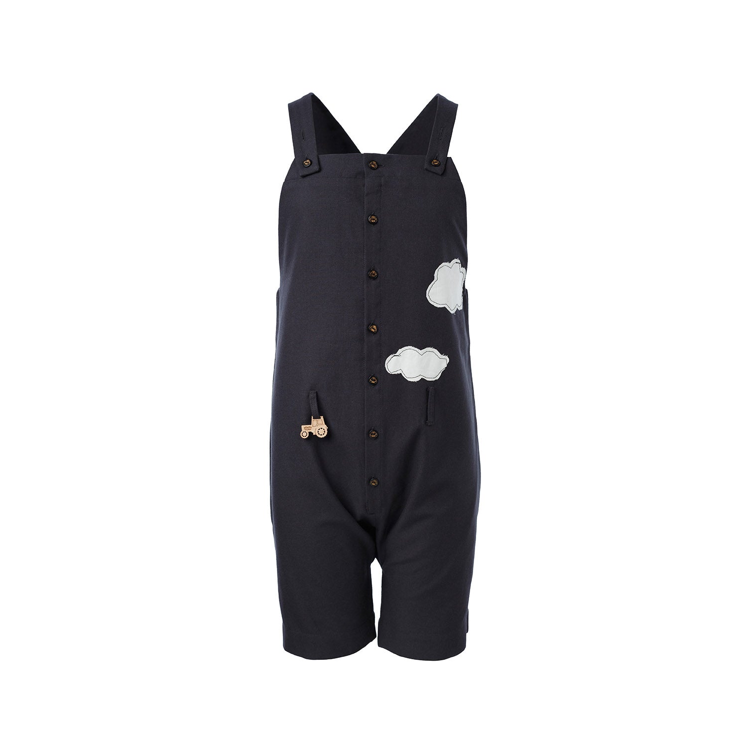 Kids' Cotton Farmer Dungaree in Black - Image 12
