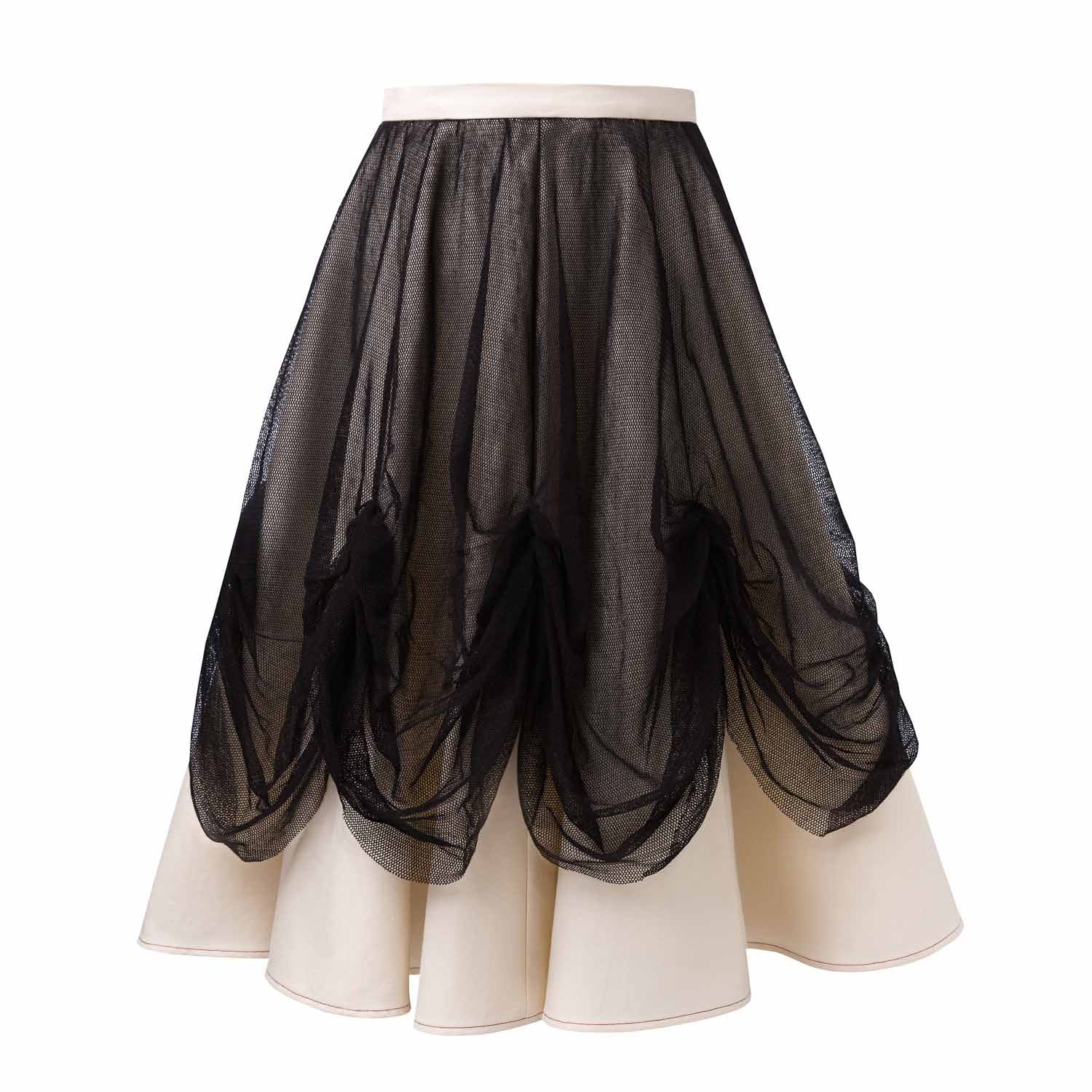 Off-white Maxi Skirt with Tulle - Image 5