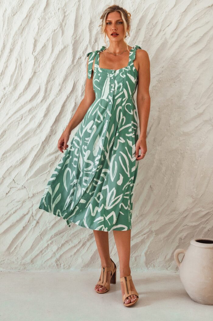 Mia Vita Button Down Dress With Ties - Image 23