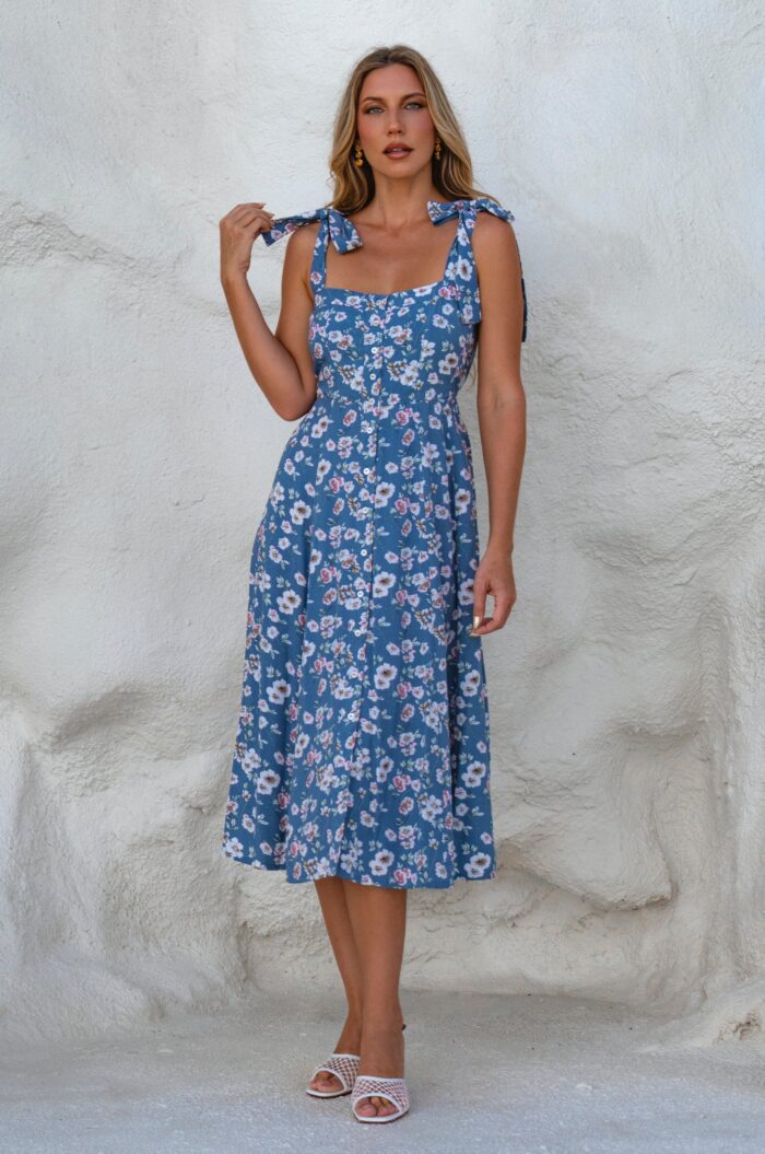 Mia Vita Button Down Dress With Ties - Image 29