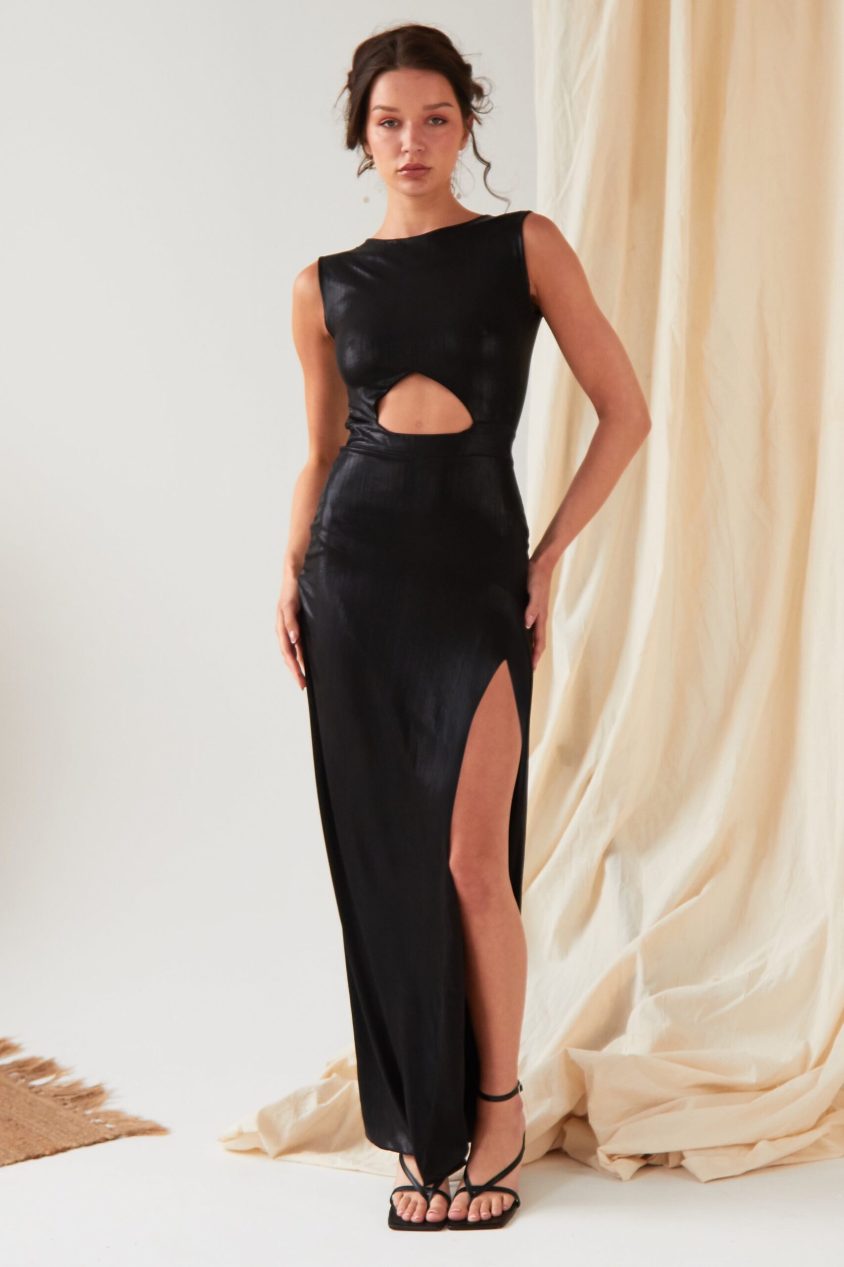 Black Cut-Out Maxi Dress - Image 2