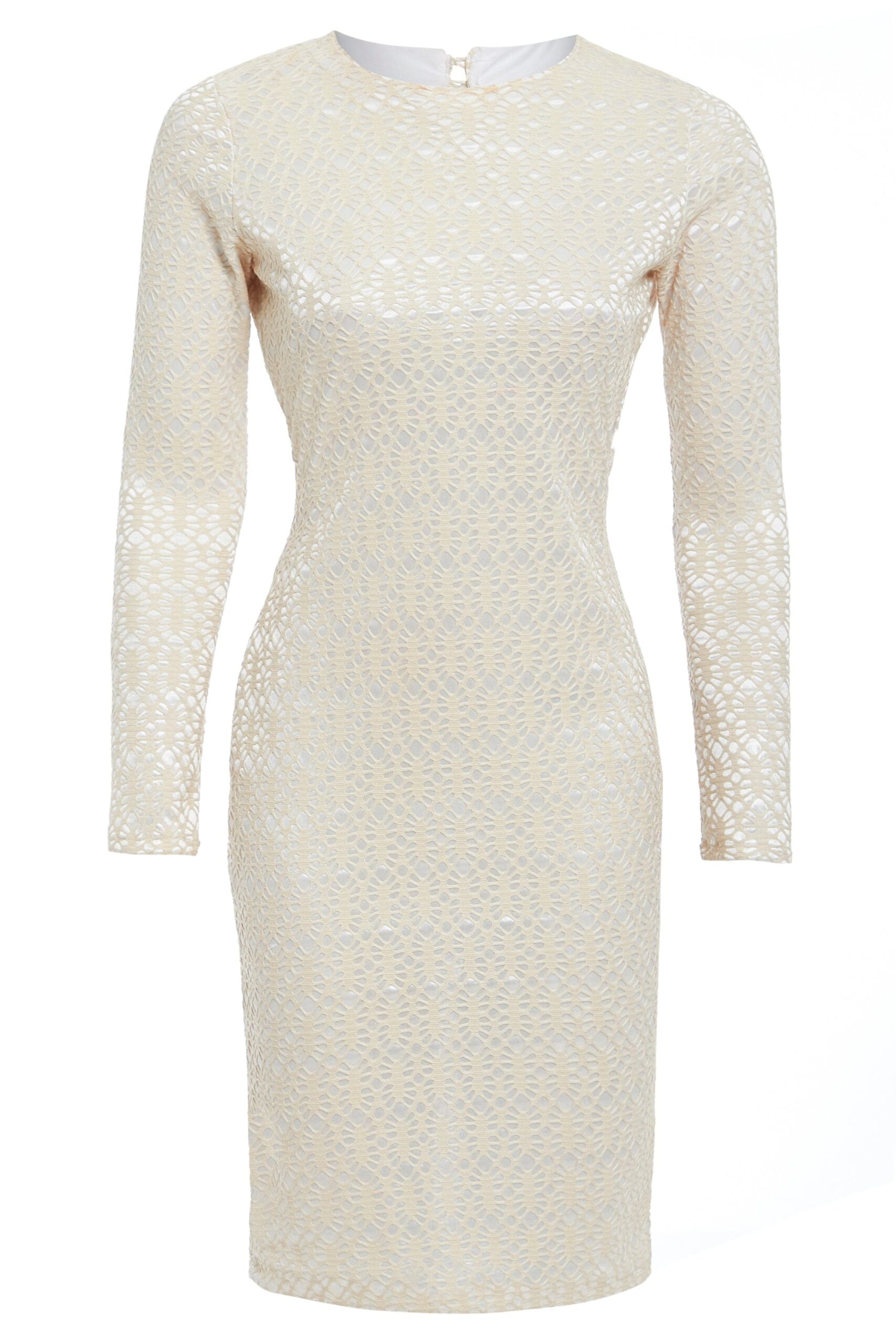 Ivory Lace Backless Dress - Image 8