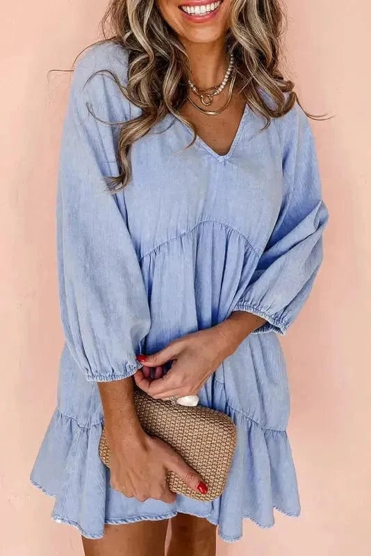 Chambray Charm Mini Dress - Image 6