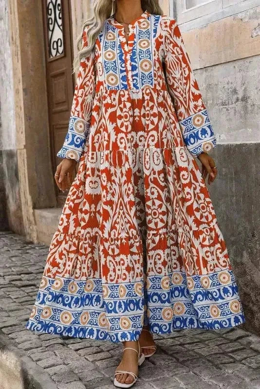 Boho Chic Mosaic Maxi Dress
