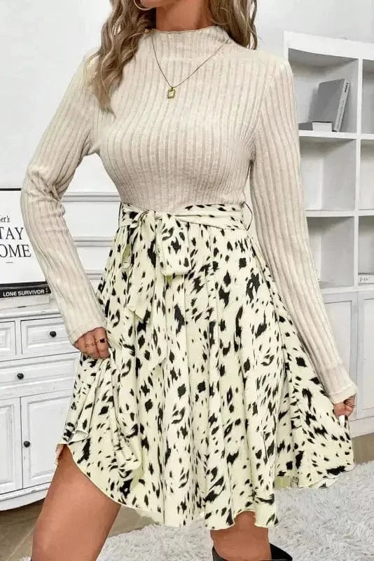 Belted Elegance Knit Dress - Image 4