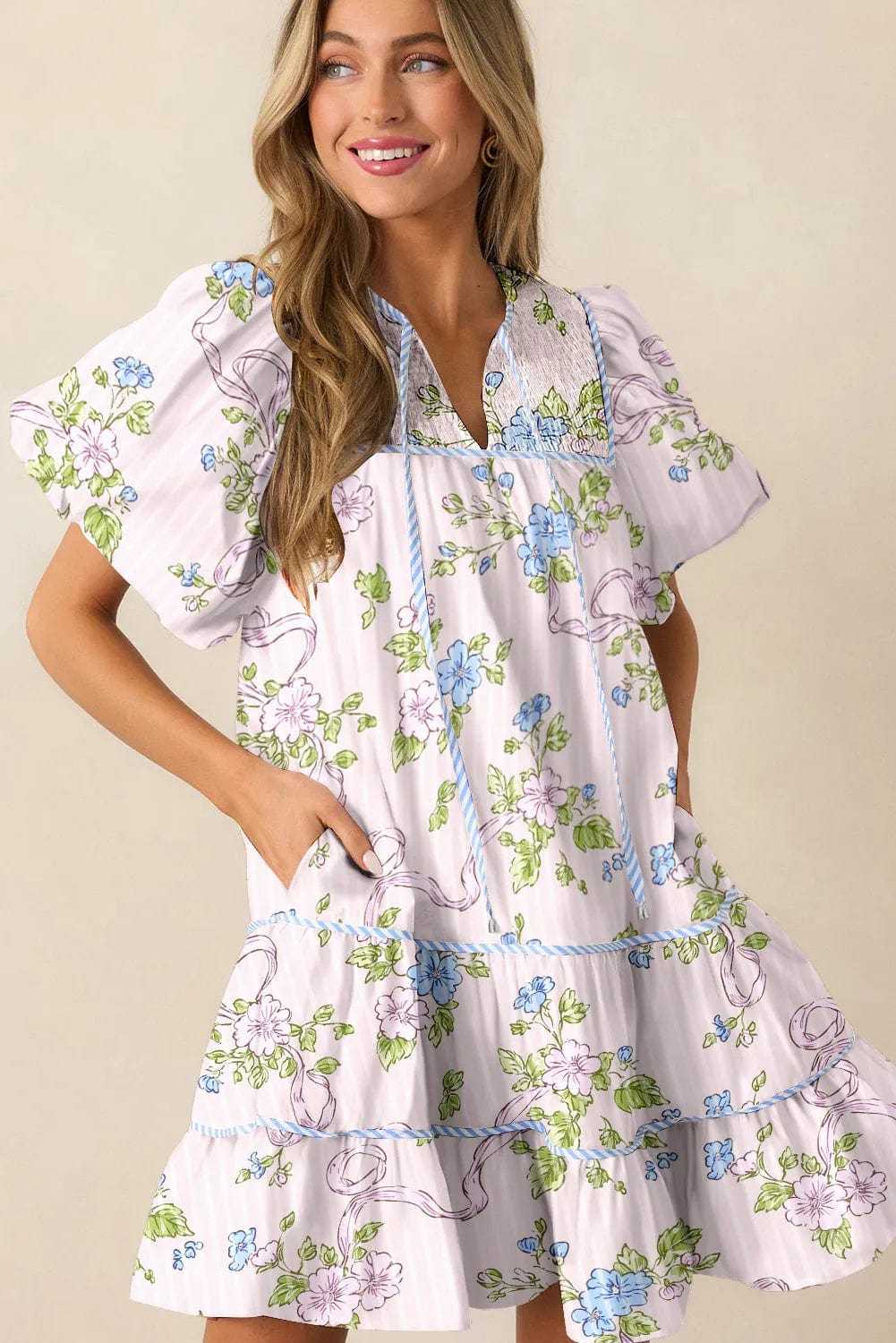 Fashionfitz Blush Bloom Stripe Dress for Every Occasion - Image 3