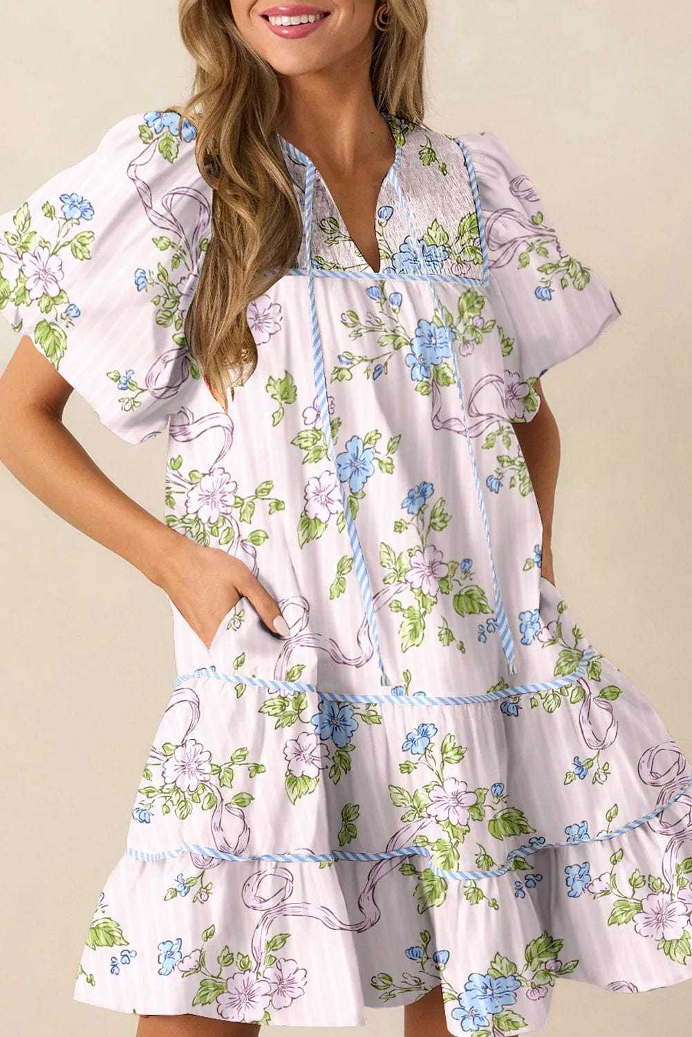 Fashionfitz Blush Bloom Stripe Dress for Every Occasion