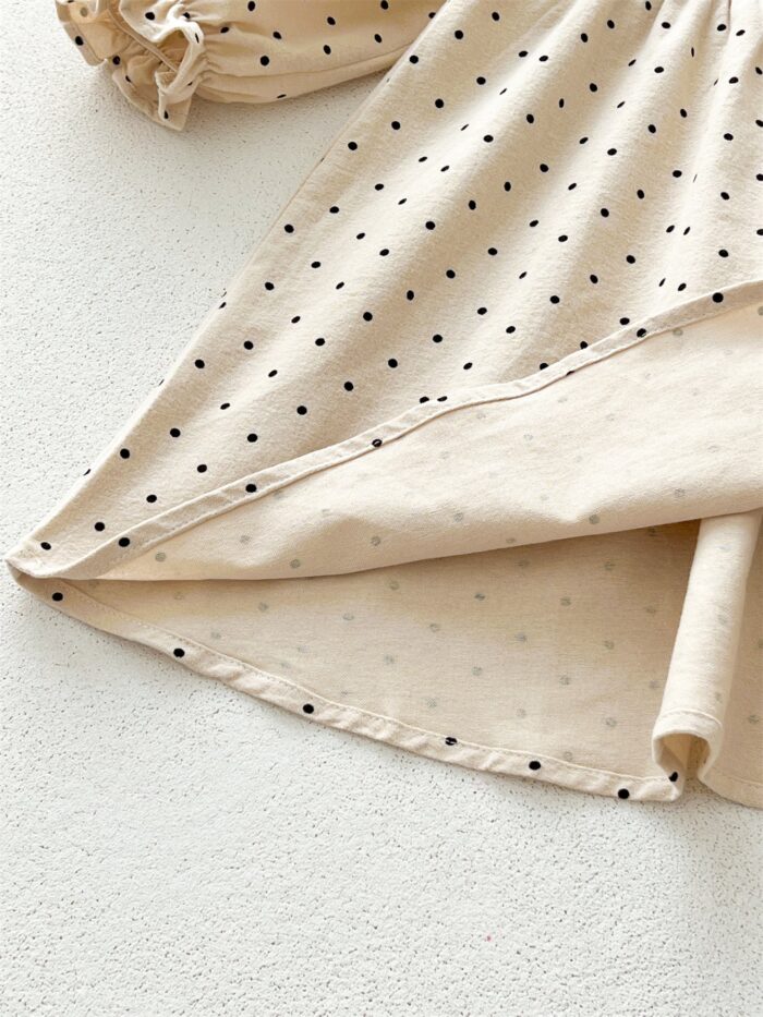 Arrival Baby Girls Long Sleeves Dots Pattern Dress - Image 3
