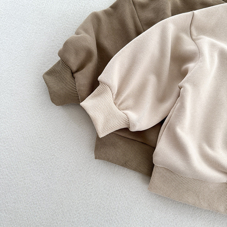 Arrival Kids Unisex Soft Comfortable Long Sleeves Solid Color Top Casual Pullover - Image 3