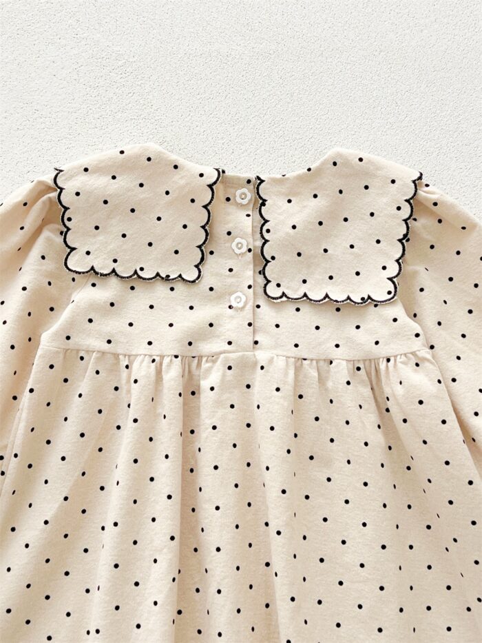 Arrival Baby Girls Long Sleeves Dots Pattern Dress - Image 5