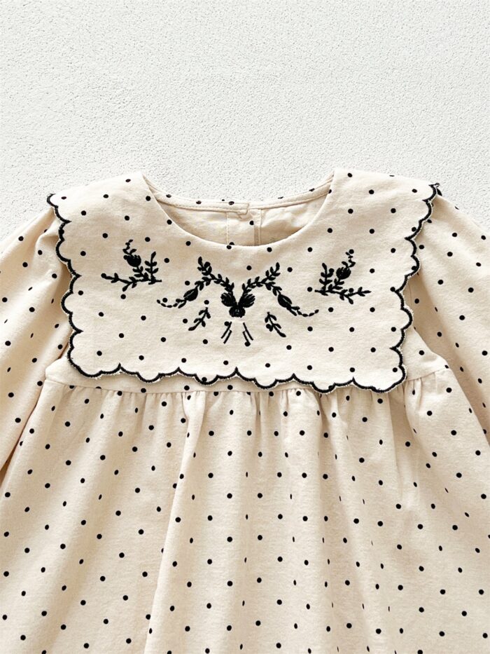 Arrival Baby Girls Long Sleeves Dots Pattern Dress - Image 4