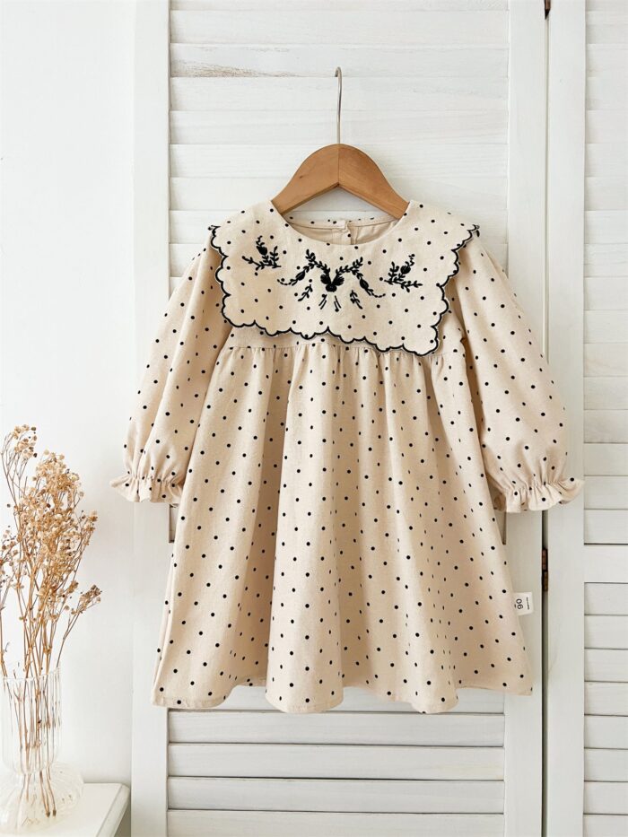 Arrival Baby Girls Long Sleeves Dots Pattern Dress - Image 6
