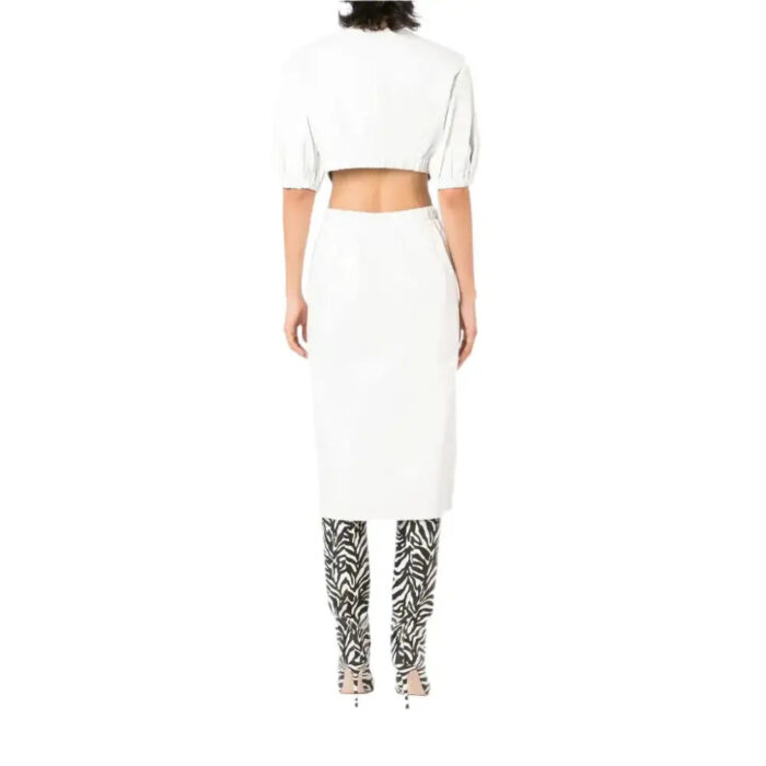 Women’s White Leather Dress with Cutout Detailing - Image 3